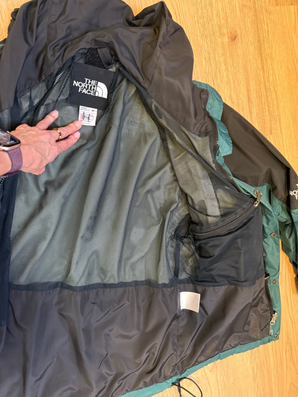 The North Face Green/Black Gortex Shell Mountain Guide Parka  Men’s M Women’s Lg - Picture 12 of 16